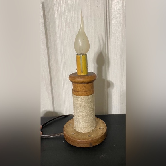 Electric Spool Bobbin Candle Bulb Lamp - Picture 1 of 10